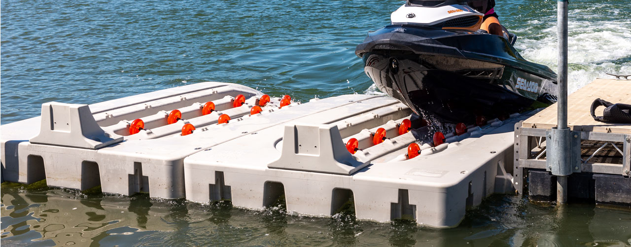 Jet Ski Docking attached to floating dock